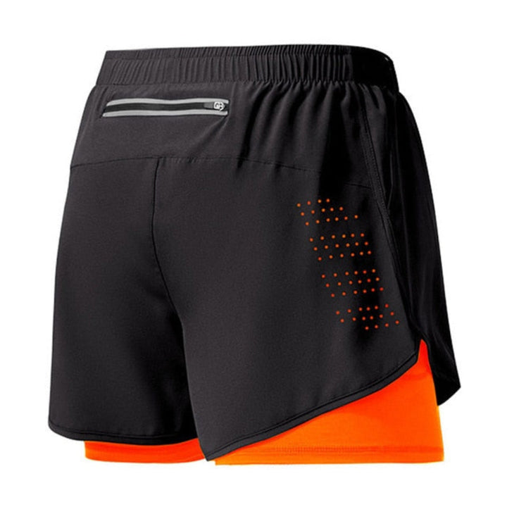 Quick-drying running shorts with zipper for men