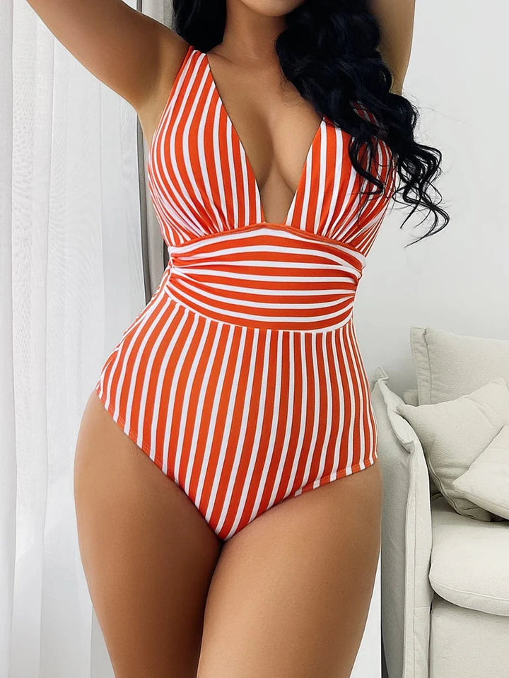 The striped swimsuit Timeless elegance with a flattering fit