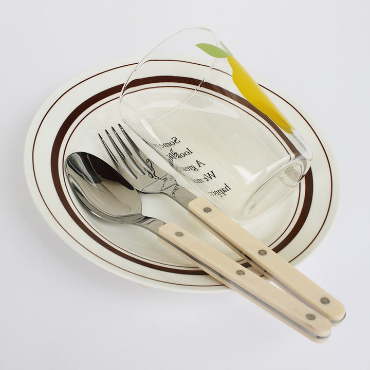 Sett med 24 Deler Bestikk i Rustfritt Stål med Gravert Design – BistroLine