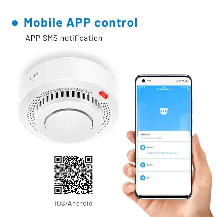 Smart WiFi-røykvarsler brannalarm 85 dB – SafeSense