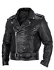 Men's motorcycle-style jacket with stand-up collar
