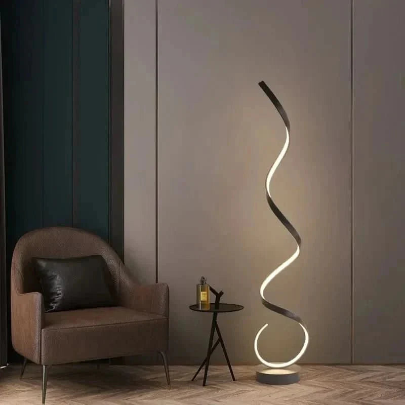 LED-gulvlampe i spiralform, dimbar, 130 cm