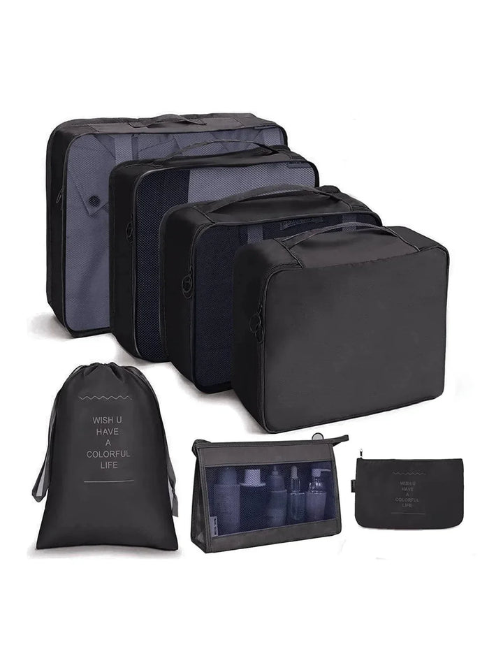 PackWunder Reiseorganizer-sett 7/8/9/10 deler | Sammenleggbar Organizer for Koffert | For Klær, Sko og Tilbehør