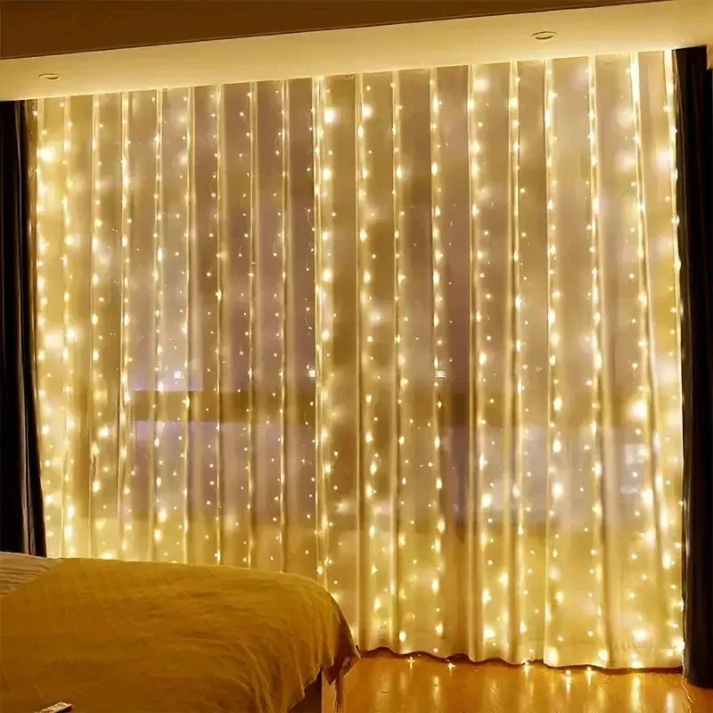 USB LED-gardinlys med fjernkontroll