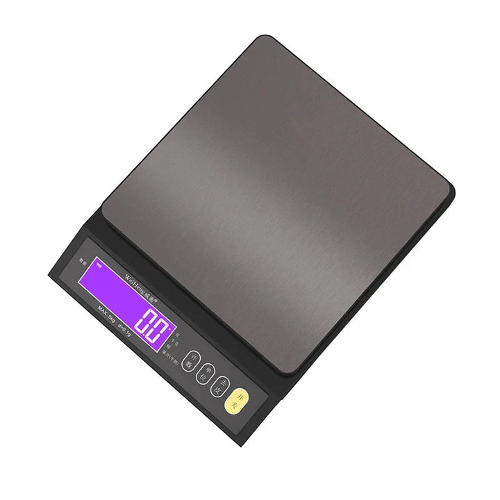 Digital elektronisk kjøkkenvekt 5 kg/0,1 g og 10 kg/1 g, LCD-skjerm, helt vanntett kjøkkenredskap i rustfritt stål