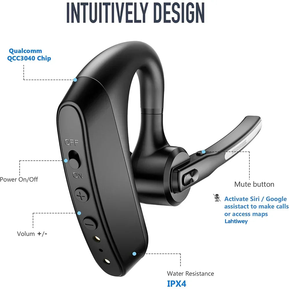 Bluetooth-headset med støyreduksjon og doble mikrofoner – Orivo