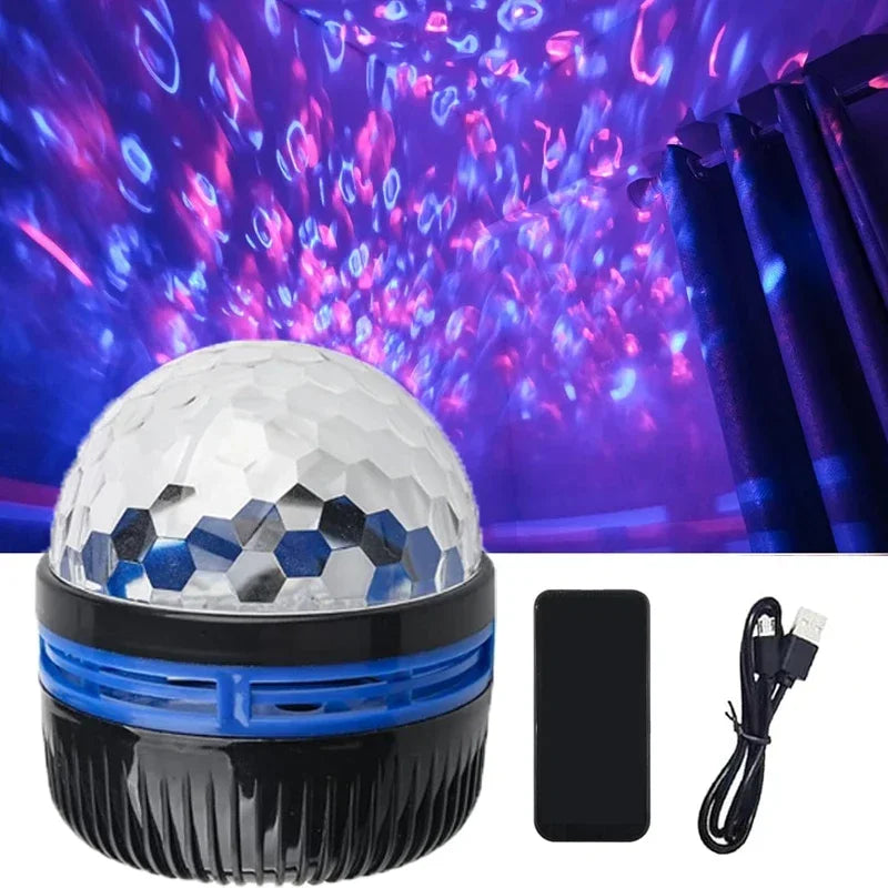 Polariva nordlysprojektor | Musikksynkronisering & fjernkontroll | RGB-stemningslys | USB-lading | 7,8×7,8×8,7 cm
