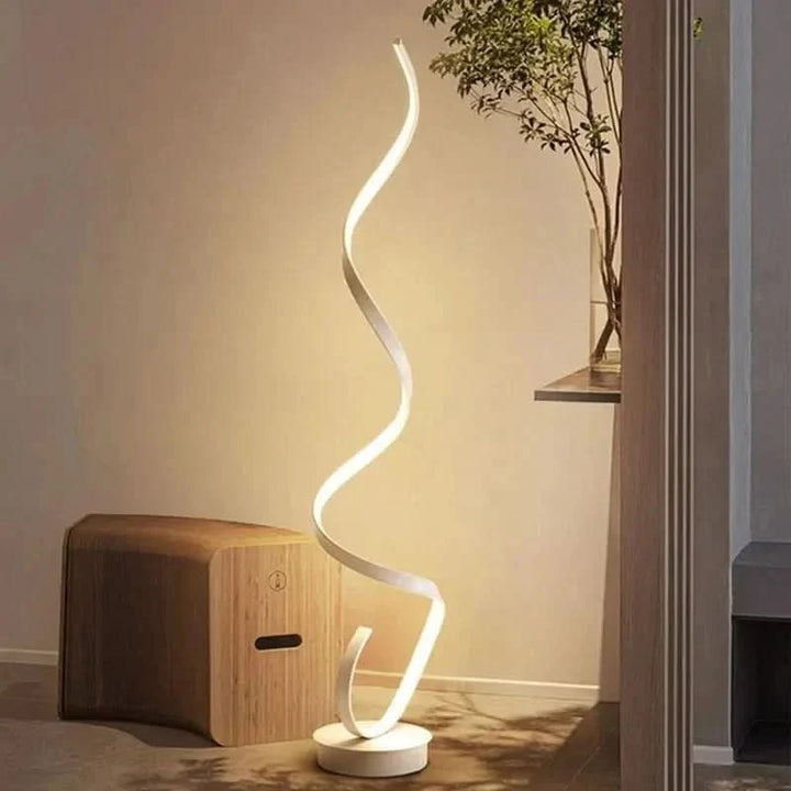 LED-gulvlampe i spiralform, dimbar, 130 cm