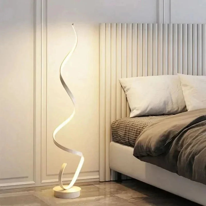 LED-gulvlampe i spiralform, dimbar, 130 cm