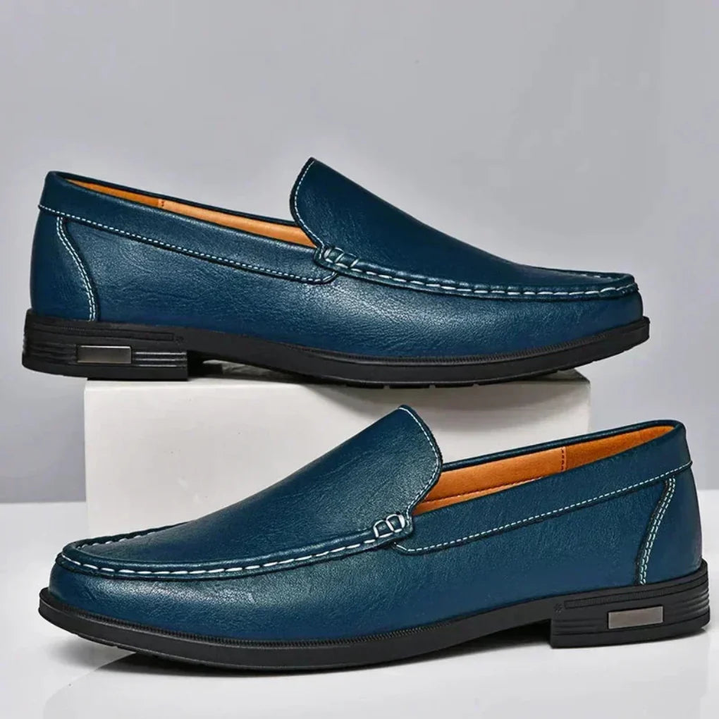 Hand-sewn slip-on leather moccasins