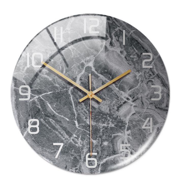Elegant veggklokke med marmoreffekt – MarbleTime