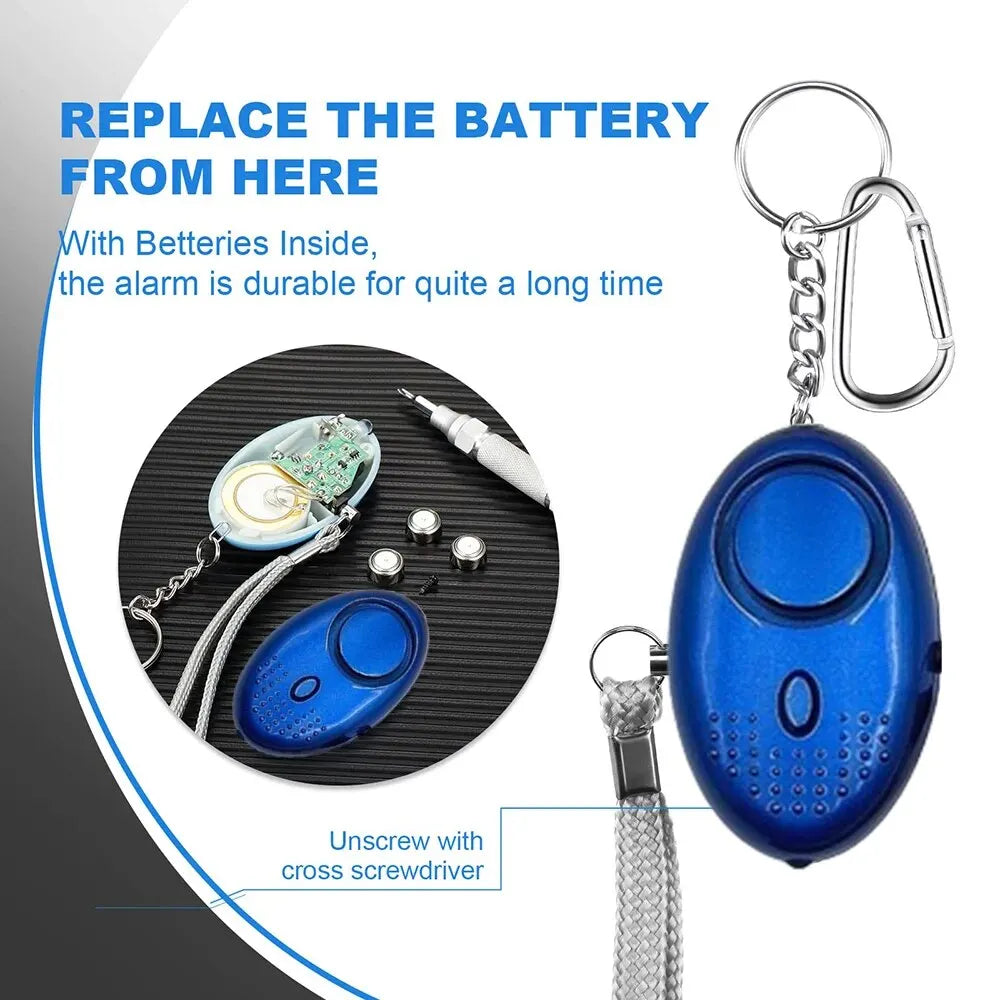 Personlig sikkerhetsalarm med LED-lys (130 dB) – SafeSound