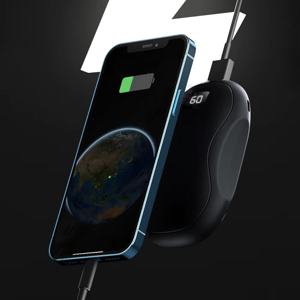 Håndvarmer og powerbank 3500 mAh med digitalt display