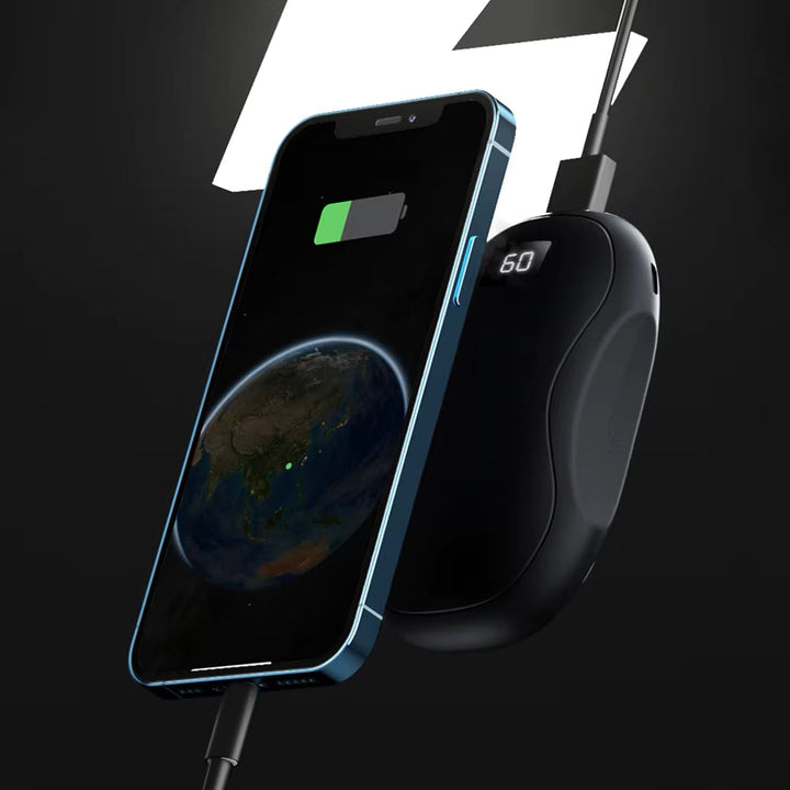 Håndvarmer og powerbank 3500 mAh med digitalt display