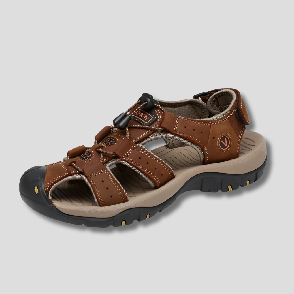Orthopedic sandals for men with adjustable straps