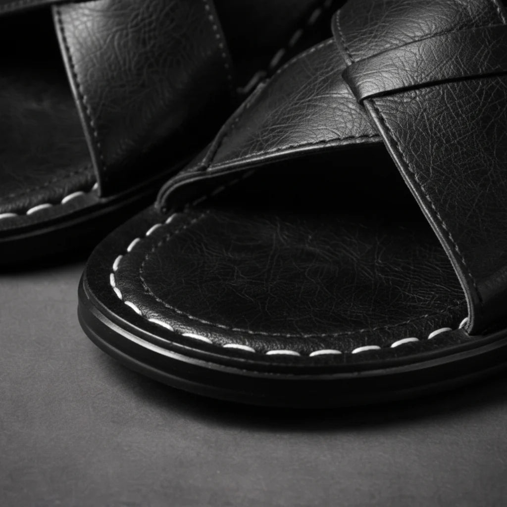 Sandaler til herre | Kryssede remmer og behagelig innstigning
