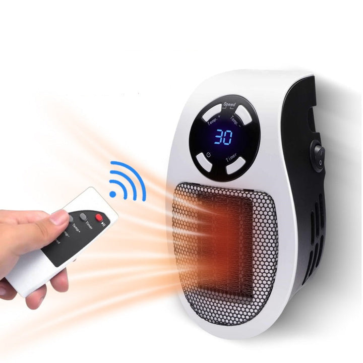 Stillegående varmeovn 500 W med timer og LED-display