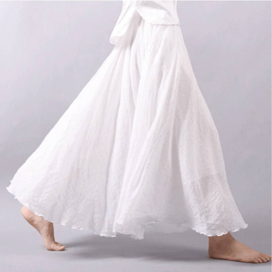 Bohemian linen maxi skirt
