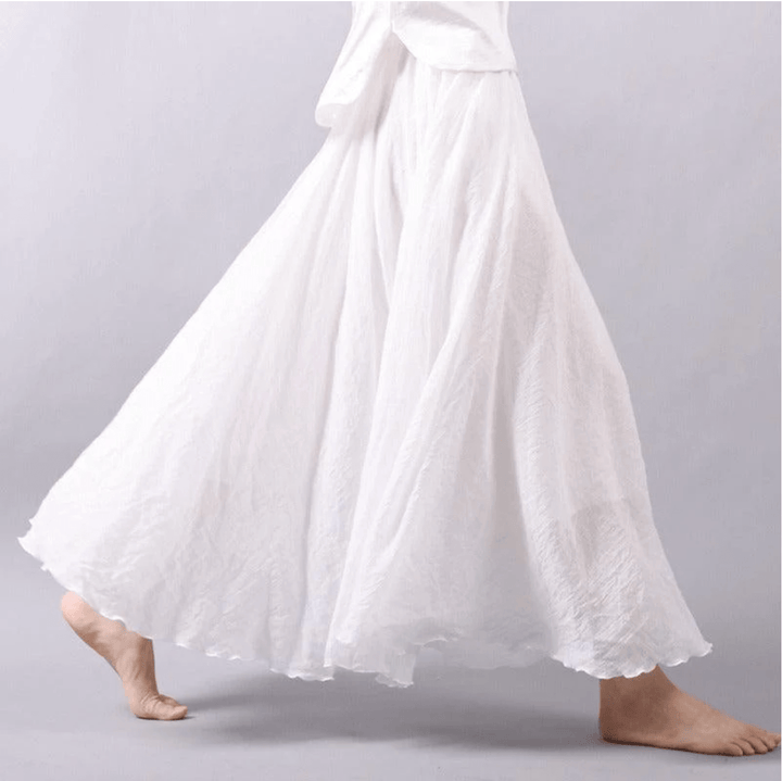 Bohemian linen maxi skirt