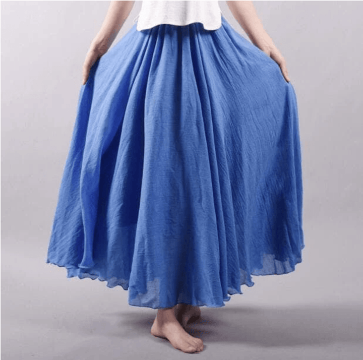 Elegant bohemian maxi dress in linen