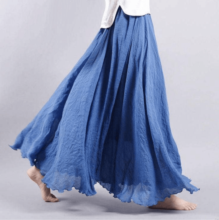 Bohemian linen maxi skirt