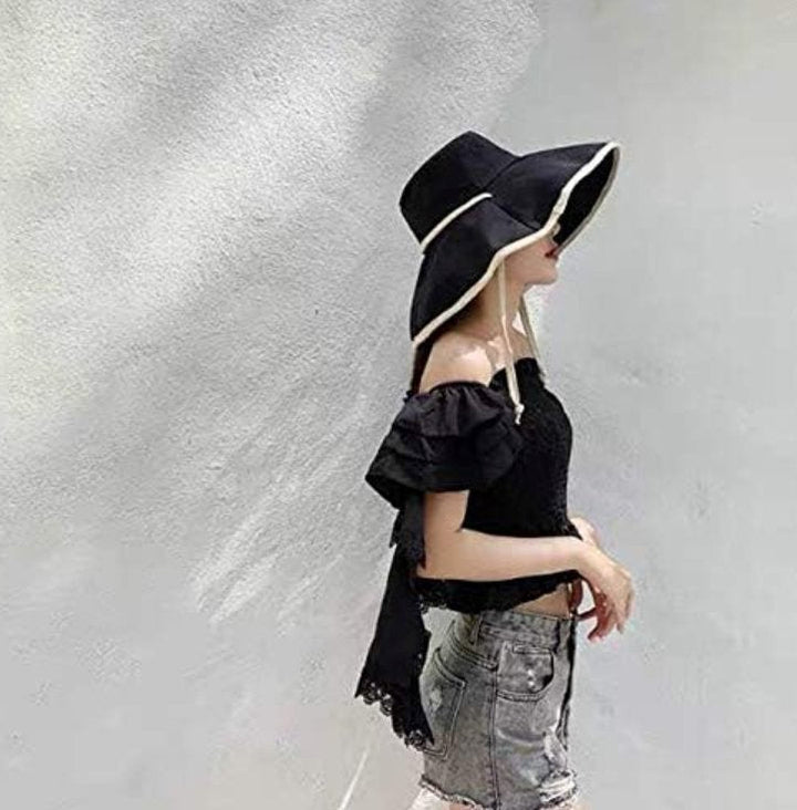 Stor Solhatt for Dame med Bred Brem – Livia