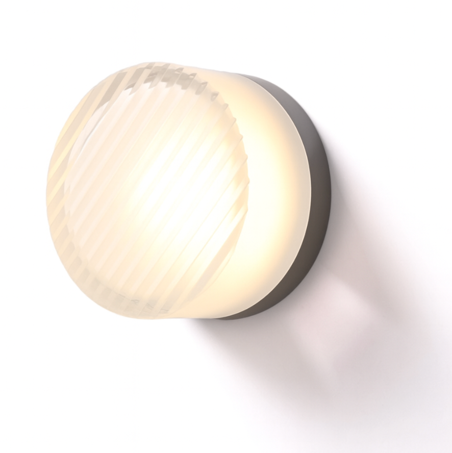 Rund moderne veggarmatur i glass med LED, 1 lyspunkt