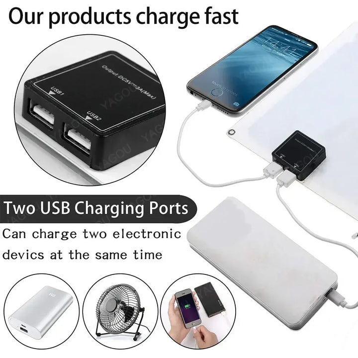 Bærbart Solcellepanel SOLVION Charge 100W | 5V | Dual USB | Vanntett | Uteliv & Camping