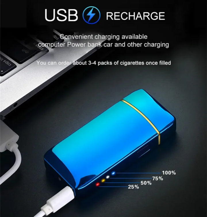 Elektroniske Vindtette Lightere – Oppladbar USB Plasmalighter