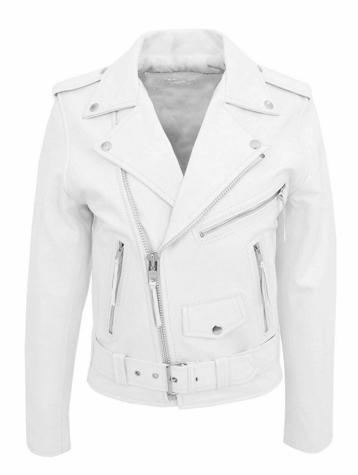 Men's motorcycle-style jacket with stand-up collar