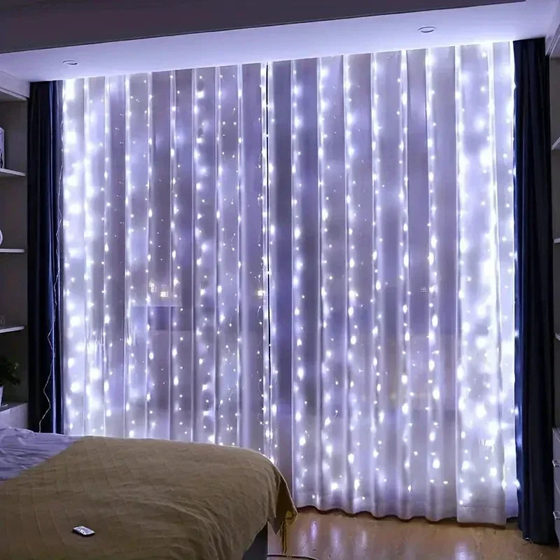 USB LED-gardinlys med fjernkontroll