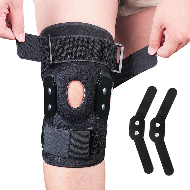 Adjustable hinged knee support