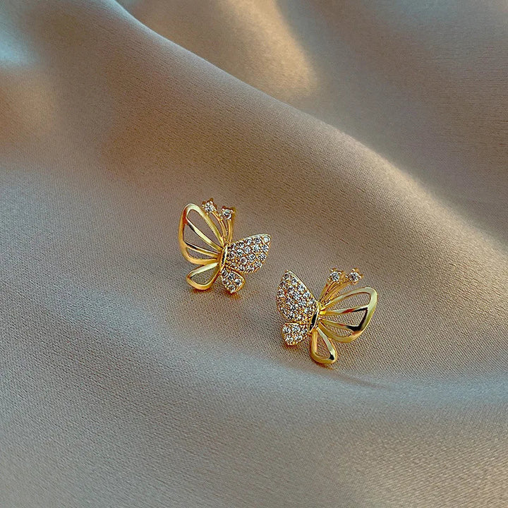 Elegante Zirkonia Sommerfugl Stud-øredobber