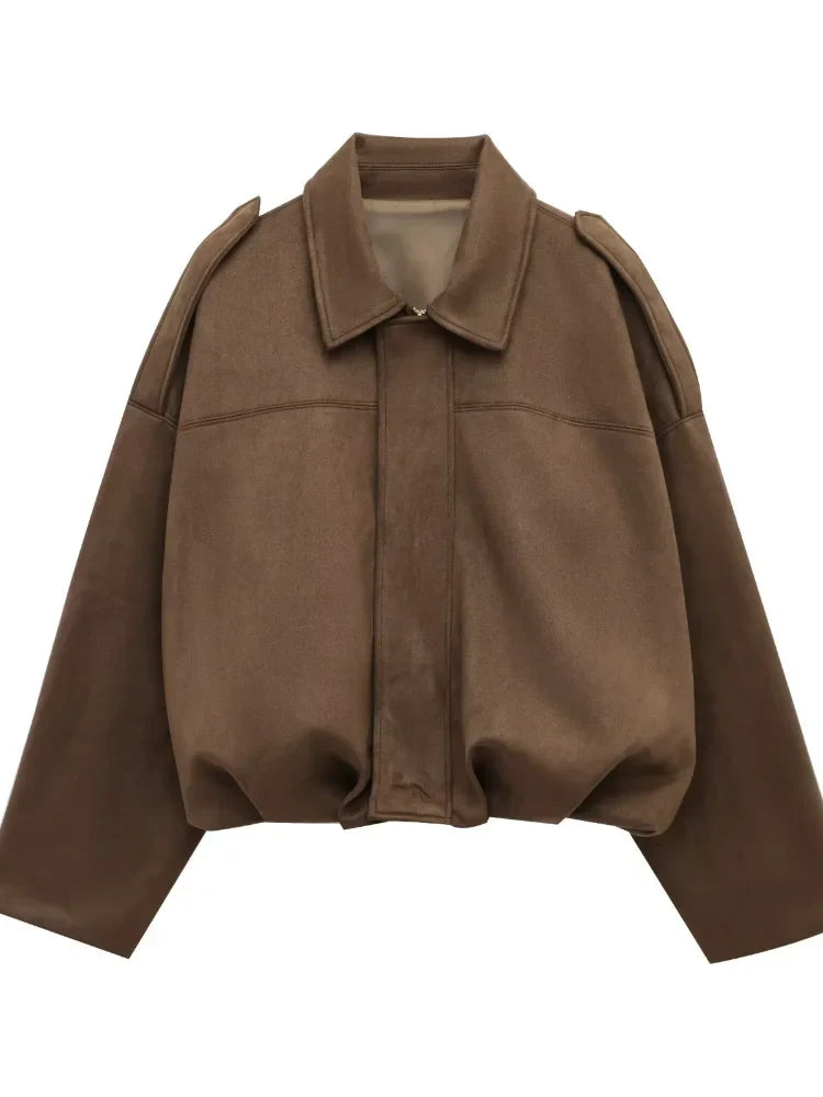 Variant image for Women Bomber Jacket Green Suede | Chic-2
