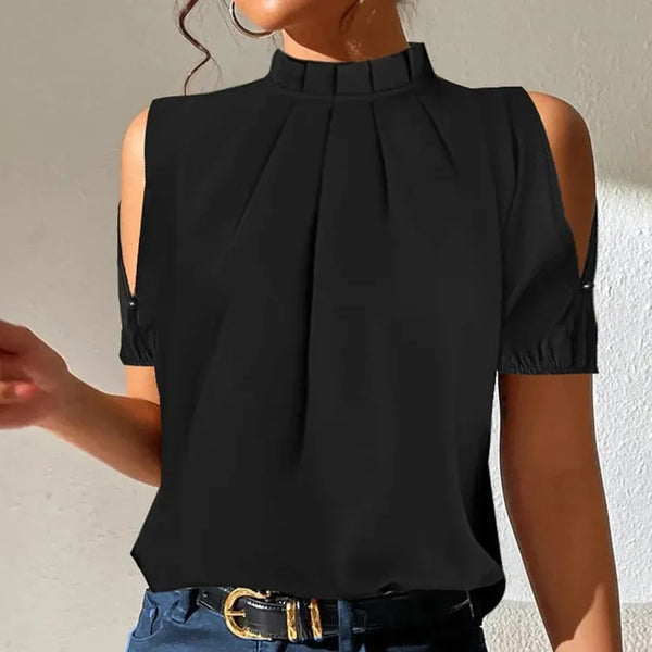 Elegante Damenbluse mit betonten Schultern