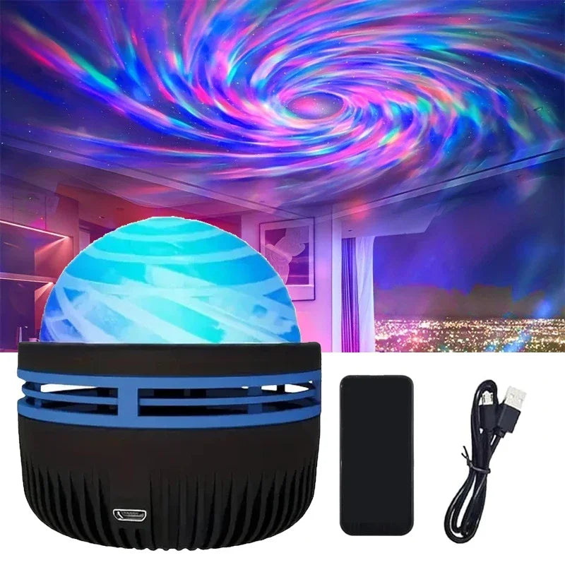 Polariva nordlysprojektor | Musikksynkronisering & fjernkontroll | RGB-stemningslys | USB-lading | 7,8×7,8×8,7 cm