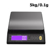 Digital elektronisk kjøkkenvekt 5 kg/0,1 g og 10 kg/1 g, LCD-skjerm, helt vanntett kjøkkenredskap i rustfritt stål