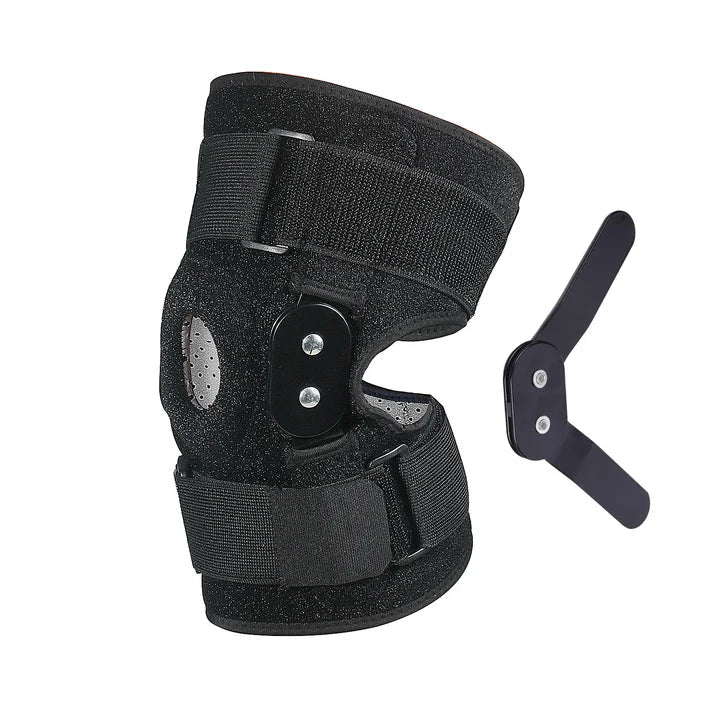 Adjustable hinged knee support
