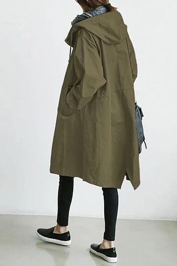 Vanntett Trenchcoat for Dame med Hette