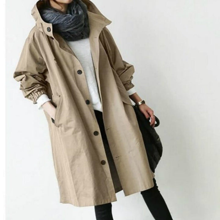 Vanntett Trenchcoat for Dame med Hette
