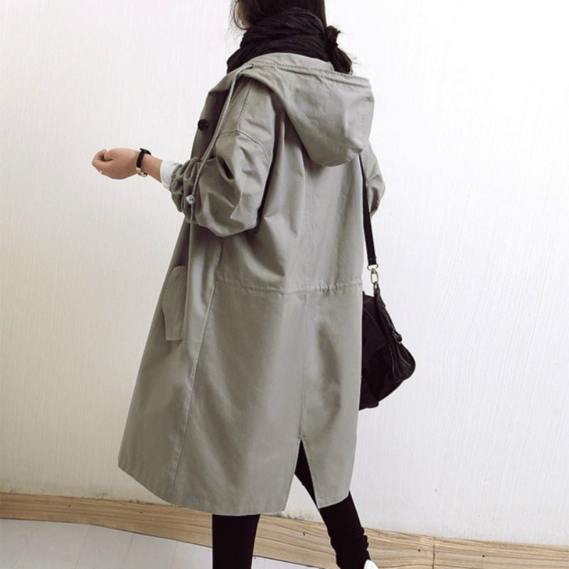 Vanntett Trenchcoat for Dame med Hette
