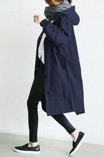 Vanntett Trenchcoat for Dame med Hette