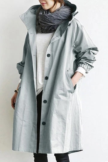 Vanntett Trenchcoat for Dame med Hette