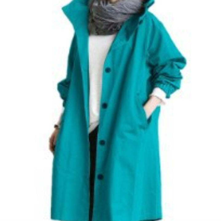 Vanntett Trenchcoat for Dame med Hette