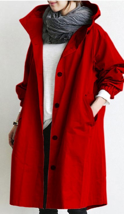 Vanntett Trenchcoat for Dame med Hette