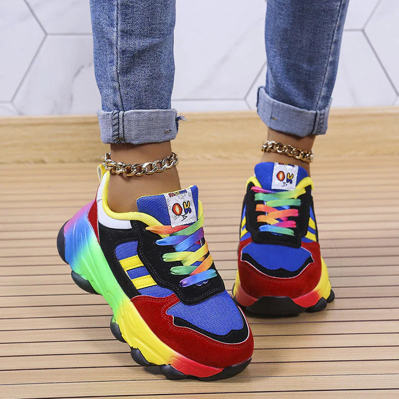 Kvinners Fargerike Ortopediske Sneakers