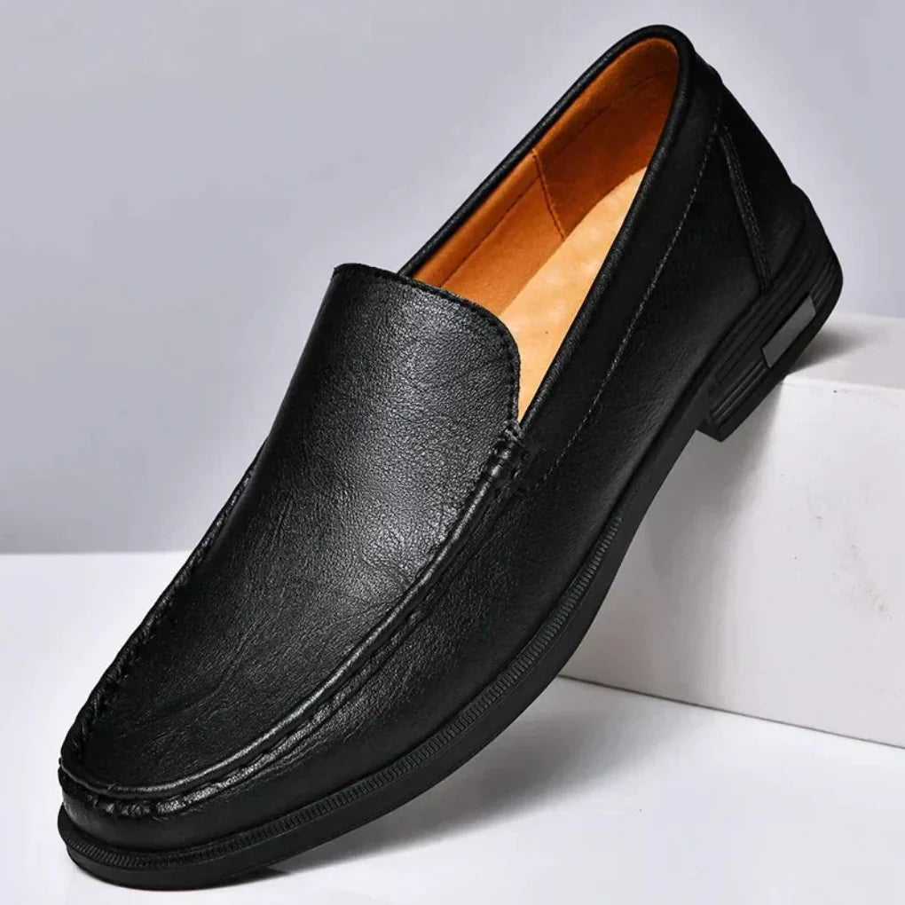 Hand-sewn slip-on leather moccasins