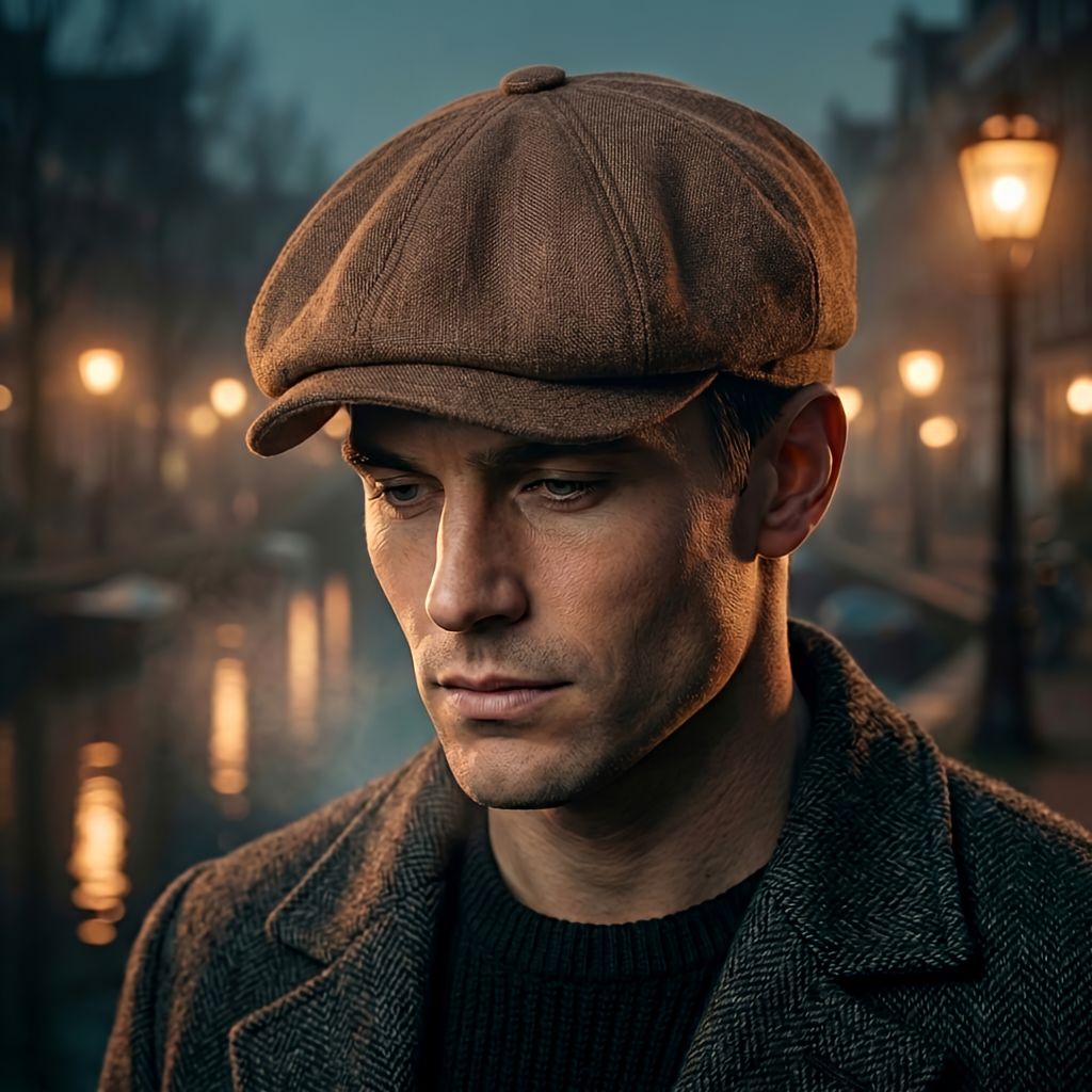 Vintage sixpence – klassisk newsboy-lue i retrostil