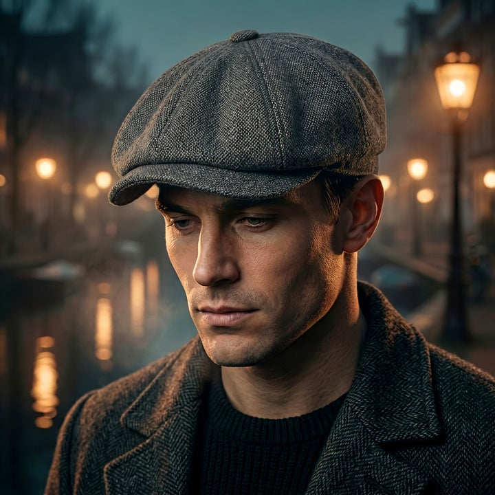 Vintage sixpence – klassisk newsboy-lue i retrostil