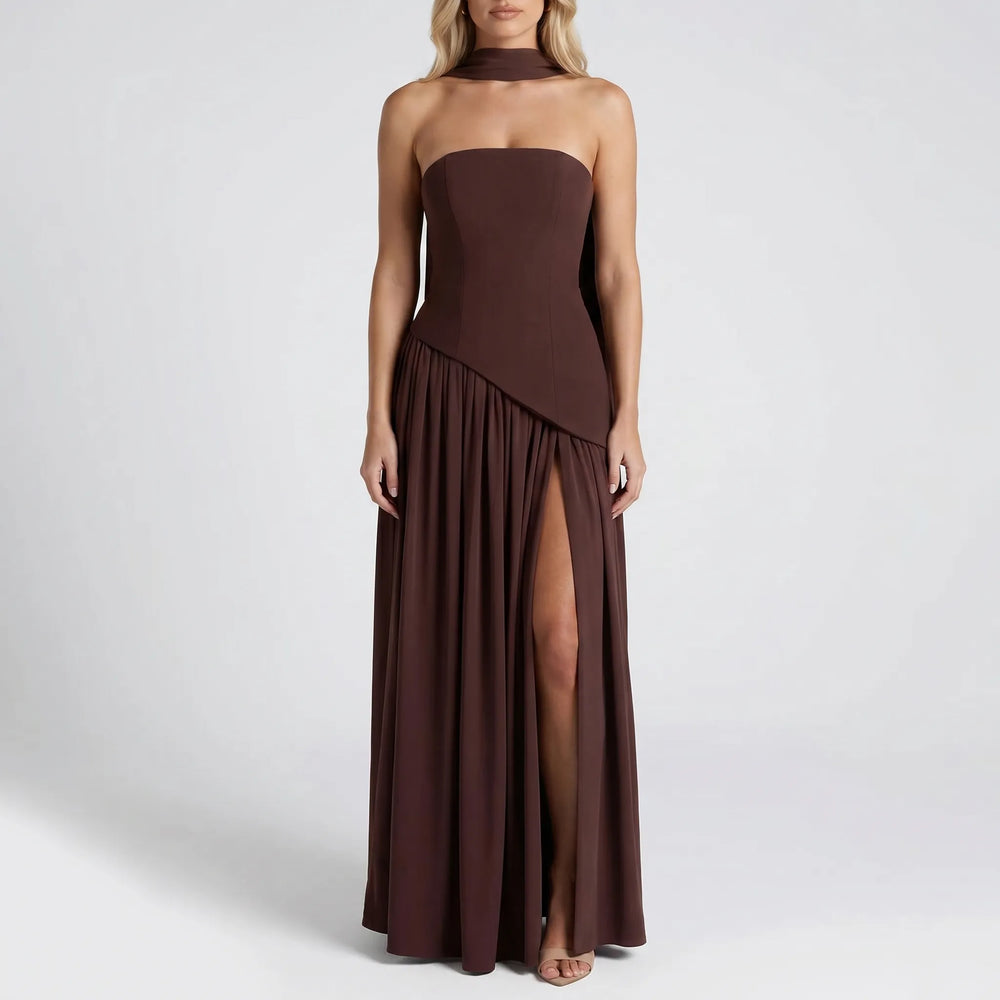 SilhouesqueStructured Corset-Bodice Maxi Dress